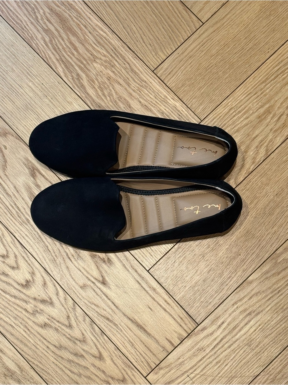 me too Black Suede Slip-On Loafers